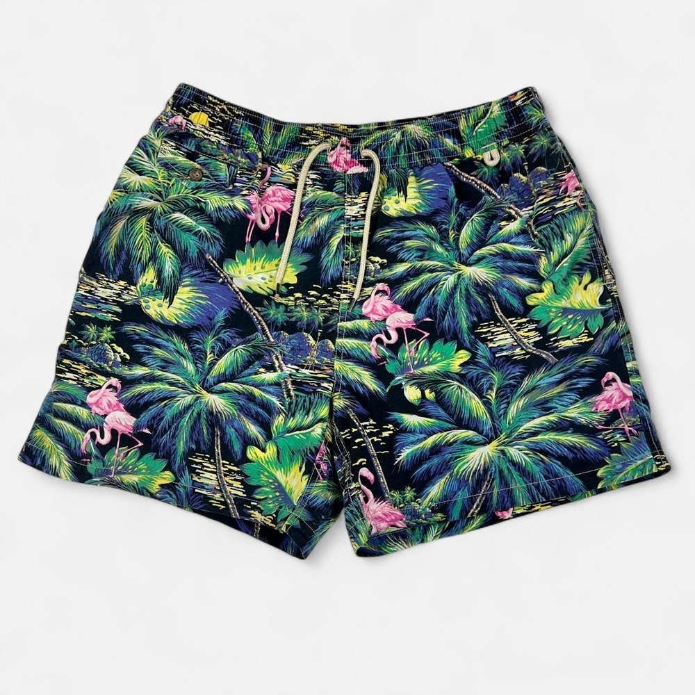Polo Ralph Lauren Swimwear Flamingo Palm Print Trunks size XL